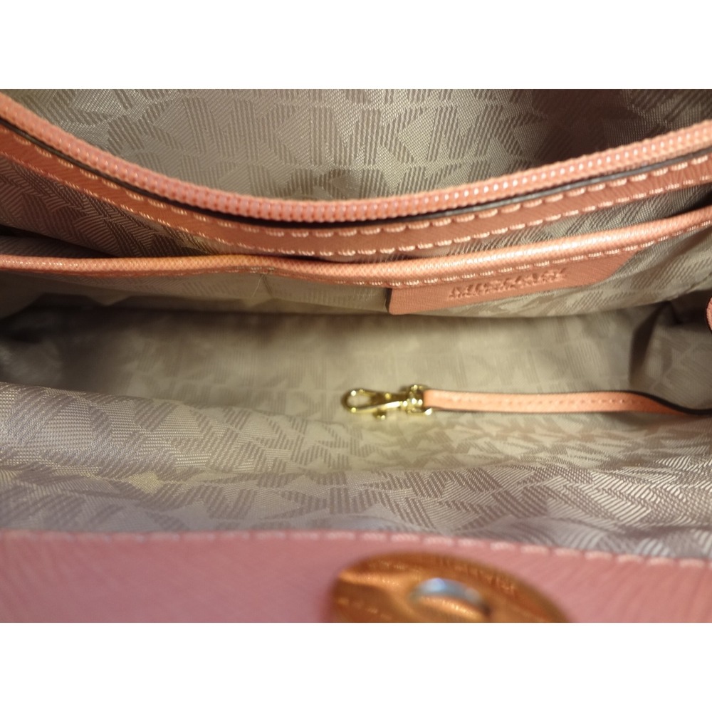 Michael Kors Savannah Large Orange Leather Tote Shoulder Bag Crossbody Handbag - Picture 8 of 11